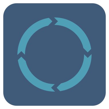 Döndürme düz kare vektör simgesi