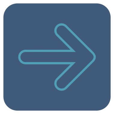 Yuvarlak ok sağ düz vektör simgesi kare