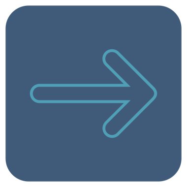 Yuvarlak ok sağ düz vektör simgesi kare