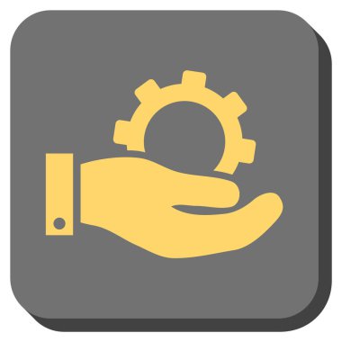 Hizmet yuvarlak kare vektör simgesi