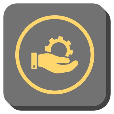 Hizmet yuvarlak kare vektör simgesi