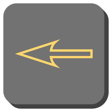 Keskin ok sol yuvarlak kare vektör simgesi