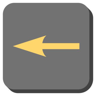 Keskin ok sol yuvarlak kare vektör simgesi