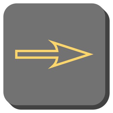 Kare vektör simge keskin ok sağ yuvarlak