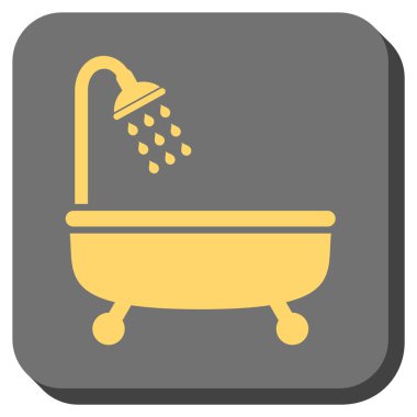 Duş Banyo yuvarlak kare vektör simgesi