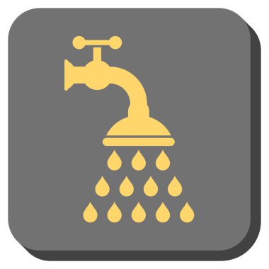 Duş musluk yuvarlak kare vektör simgesi