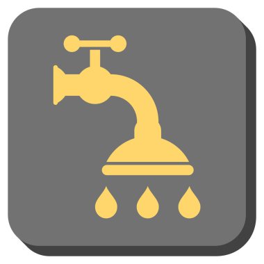 Duş musluk yuvarlak kare vektör simgesi