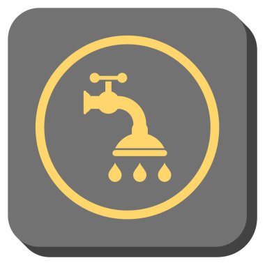 Duş musluk yuvarlak kare vektör simgesi