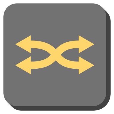 Okları yatay yuvarlak kare vektör simge shuffle