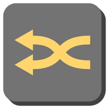 Shuffle oklar sola yuvarlak kare vektör simgesi