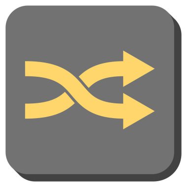 Oklar sağ yuvarlak kare vektör simge shuffle