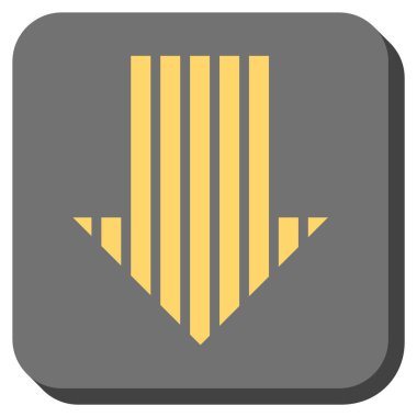 Yuvarlatılmış Kare vektör simgesi aşağı çizgili ok