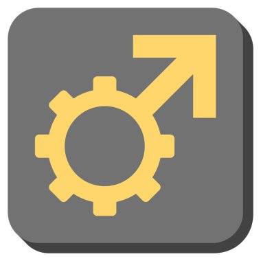 Teknolojik Potence yuvarlak kare vektör simgesi