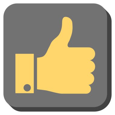 Başparmak yukarı yuvarlak kare vektör simgesi