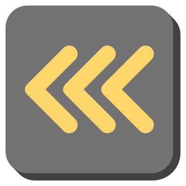 Üçlü ok ucu sol yuvarlak kare vektör simgesi