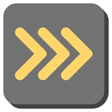 Üçlü ok ucu sağ yuvarlak kare vektör simgesi