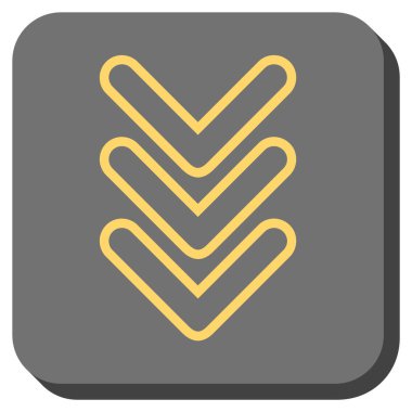 İşaretçiyi yuvarlatılmış kare vektör simgesi aşağı üçlü