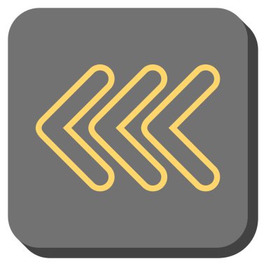 Üçlü işaretçisini sola yuvarlak kare vektör simgesi