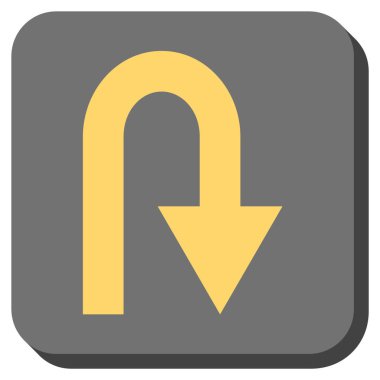 U dönüş yuvarlak kare vektör simgesi