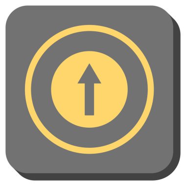 Yukarı yönlü ok yuvarlak kare vektör simgesi