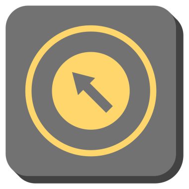 Yuvarlak yukarı-sol ok yuvarlak kare vektör simgesi