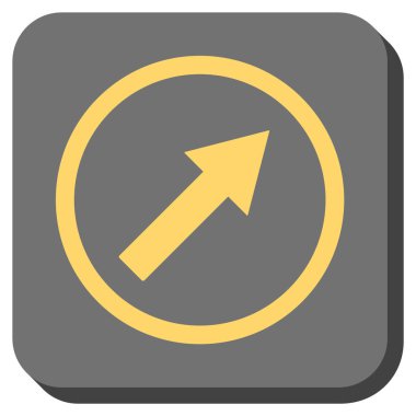 Yukarı sağ yuvarlak ok yuvarlatılmış kare vektör simgesi