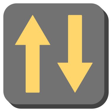 Dikey Çevir okları yuvarlak kare vektör simgesi