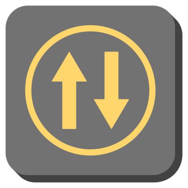 Dikey Çevir okları yuvarlak kare vektör simgesi