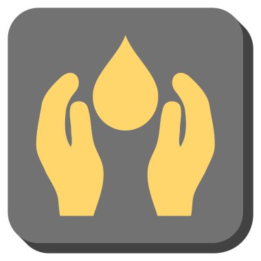 Su bakımı yuvarlak kare vektör simgesi