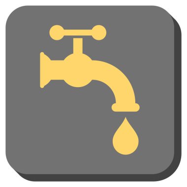 Musluk suyu yuvarlak kare vektör simgesi