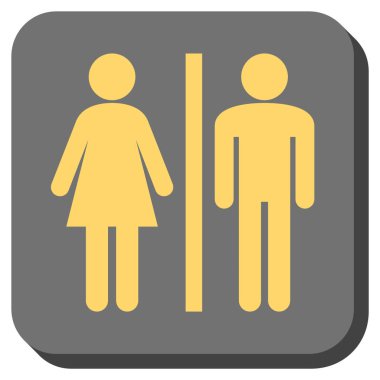 WC kişi yuvarlak kare vektör simgesi