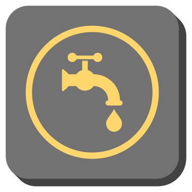 Musluk suyu yuvarlak kare vektör simgesi