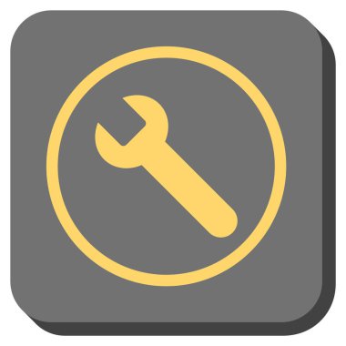 İngiliz anahtarı yuvarlatılmış kare vektör simgesi