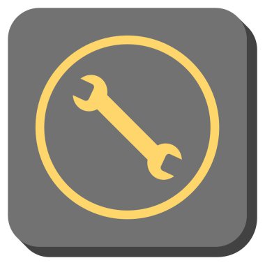 İngiliz anahtarı yuvarlatılmış kare vektör simgesi