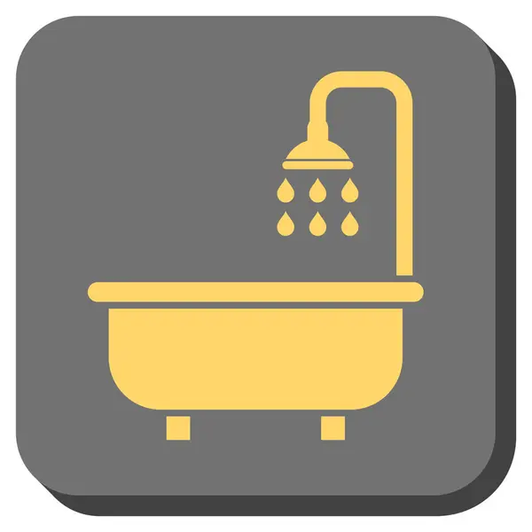 Shower Bath Rounded Square Vector Icon — Stock Vector