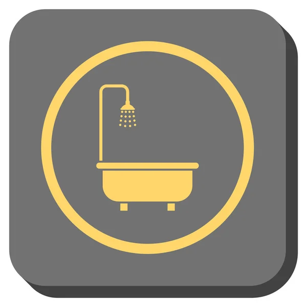 Shower Bath Rounded Square Vector Icon — Stockvector