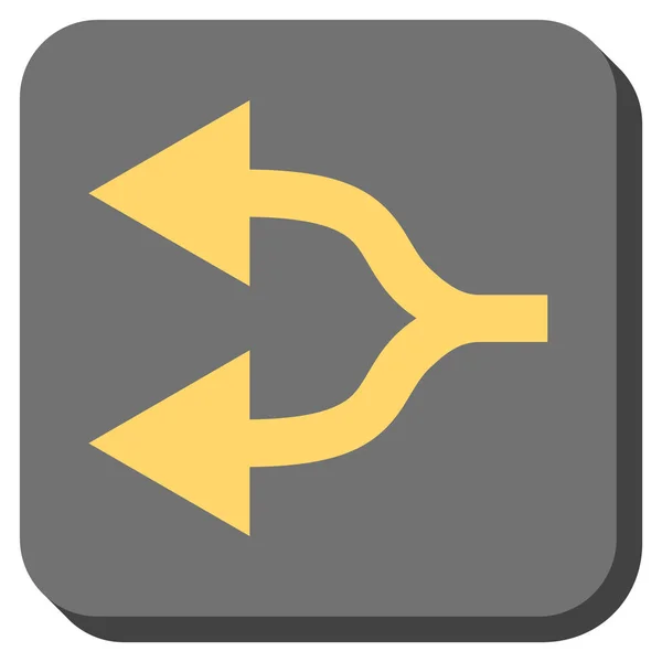Gesplitste pijlen links afgerond vierkant Vector Icon — Stockvector