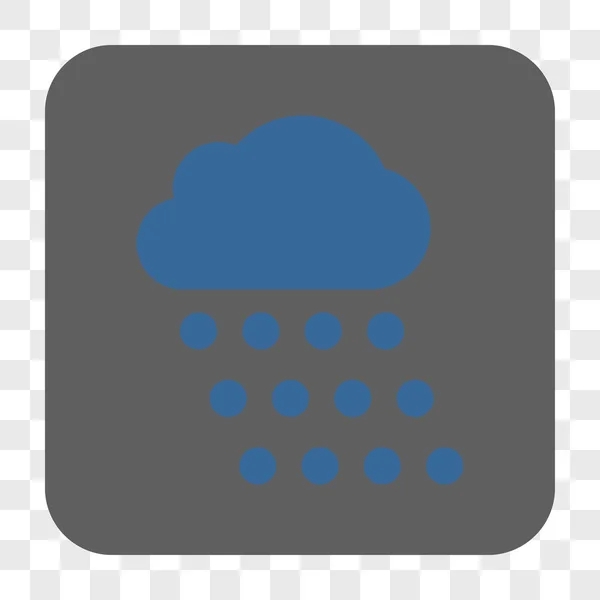 Bouton carré arrondi nuage de pluie — Image vectorielle