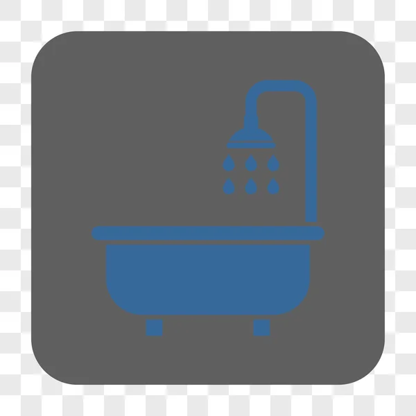 Banheira de chuveiro botão quadrado arredondado — Vetor de Stock