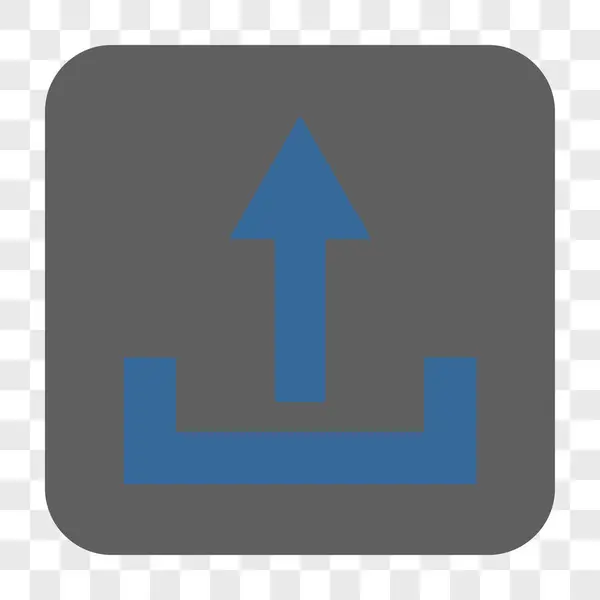 Στρογγυλεμένο τετράγωνο κουμπιού upload — Διανυσματικό Αρχείο