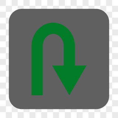 U dönüş yuvarlak kare düğme