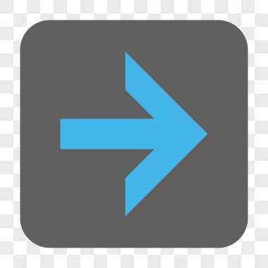 Ok sağ yuvarlak kare düğme