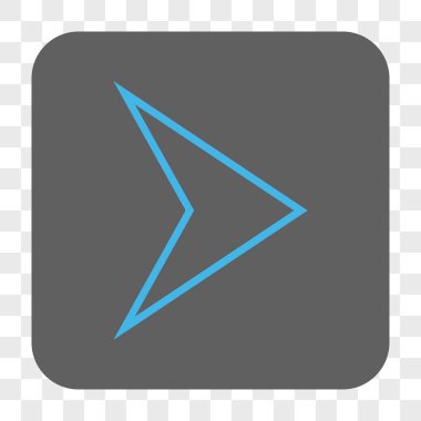 Ok ucu sağ yuvarlak kare düğme