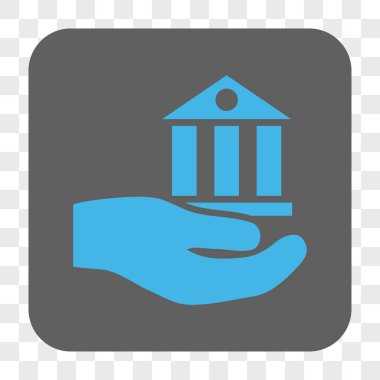 Banka hizmet yuvarlak kare düğme