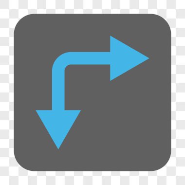 Şu yuvarlak kare düğme aşağı çatallanma ok