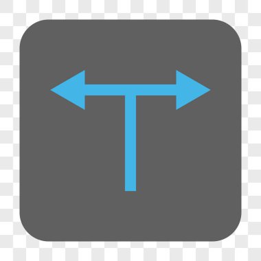 Bifurkasyon oklar sola doğru kare düğme yuvarlak