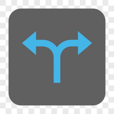 Bifurkasyon oklar sola doğru kare düğme yuvarlak