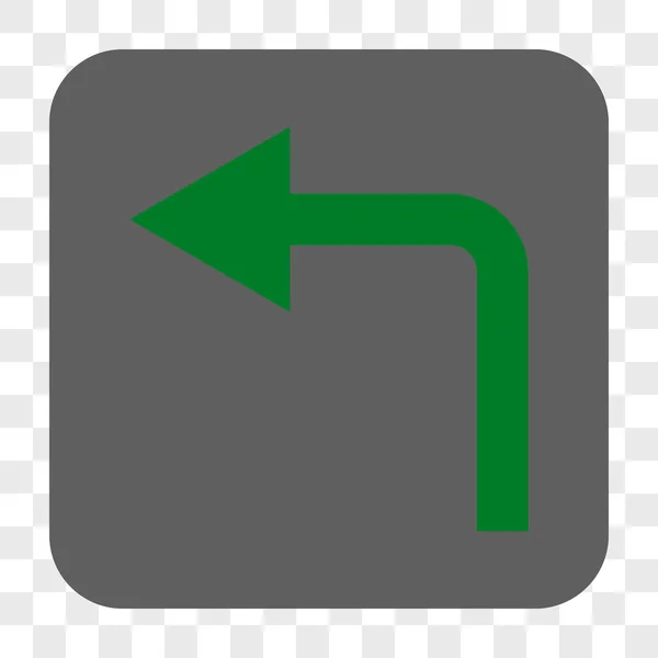 Vire à esquerda arredondado botão quadrado —  Vetores de Stock