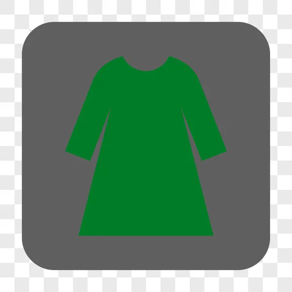Mujer vestido redondeado botón cuadrado — Vector de stock
