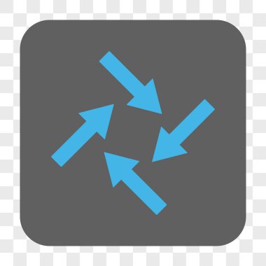 Merkezcil okları yuvarlak kare düğme